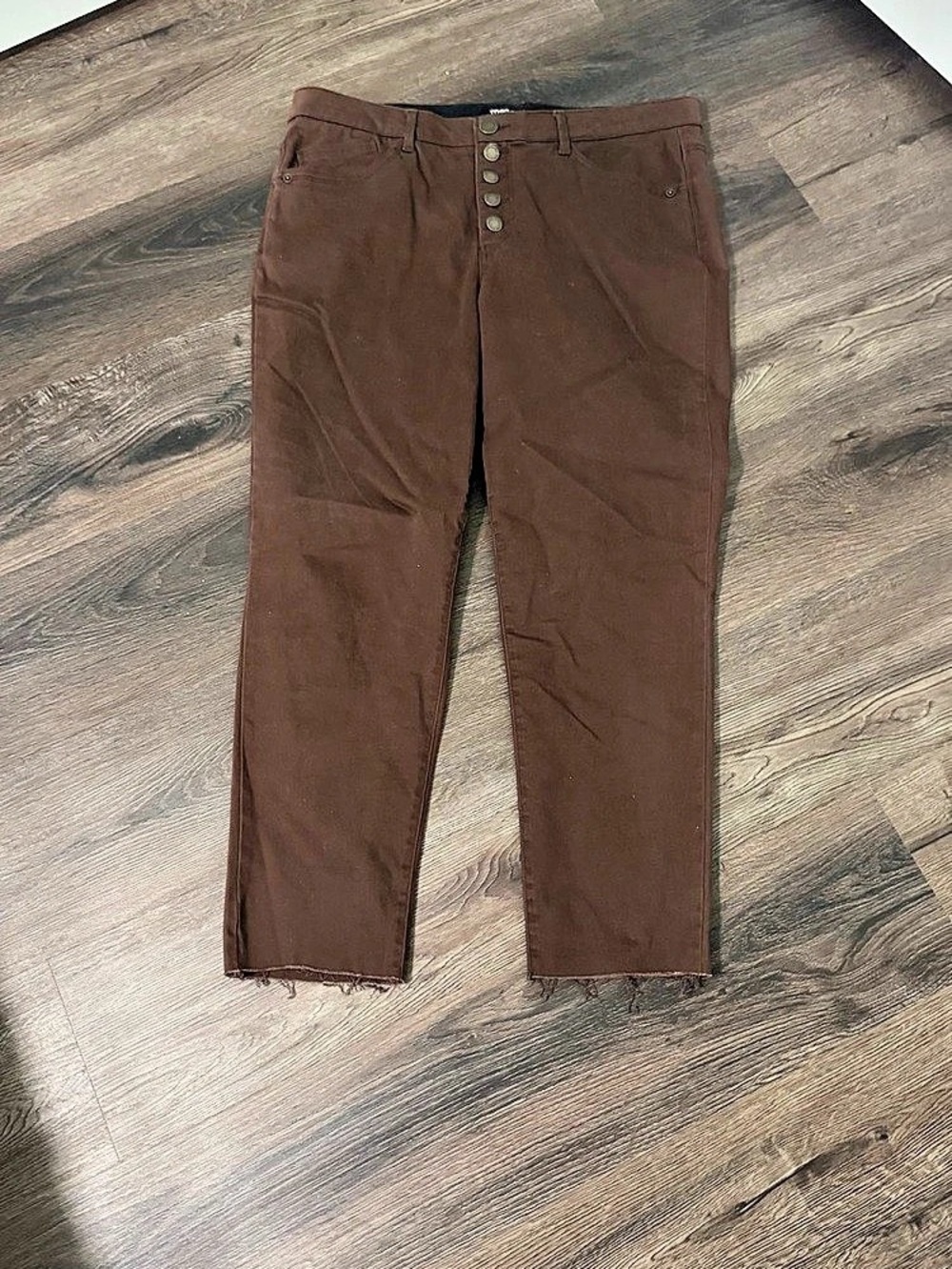 Mac and Me Straight Leg Brown buttonfly Pants. Sz 14